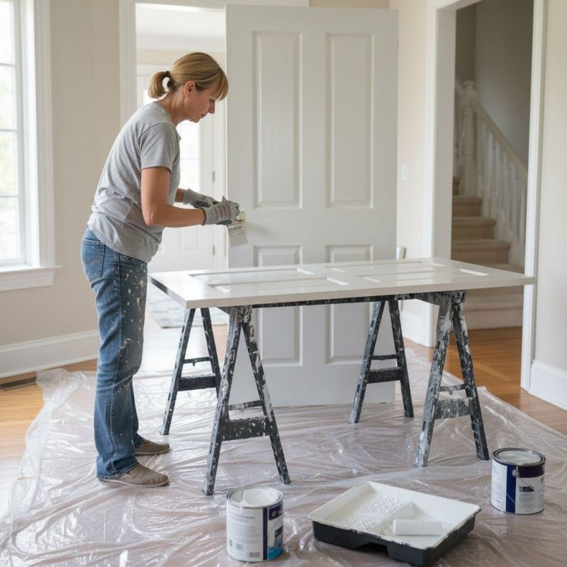Interior Door Staining detail